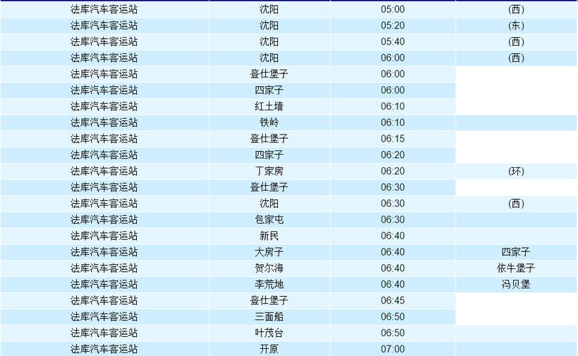 开原到沈阳_开原到沈阳客车时刻表查询